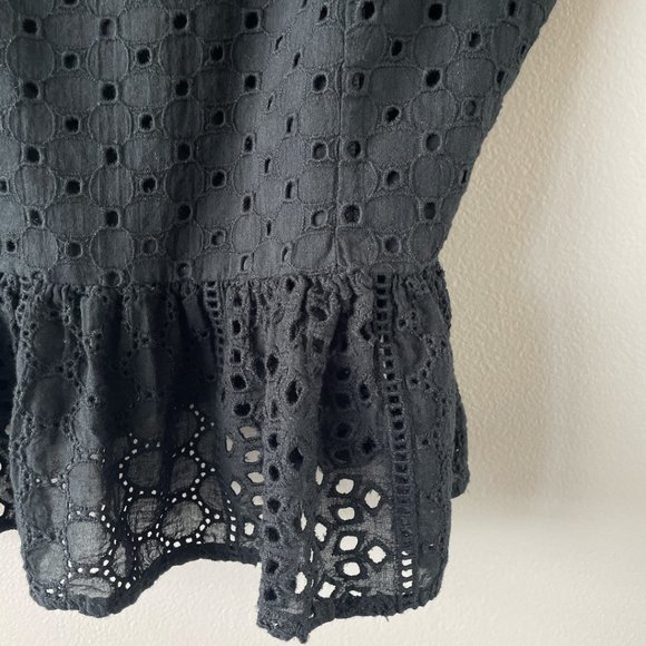 House of Harlow 1960 tank top with tie straps medium women's shirt eyelet black - Picture 6 of 13